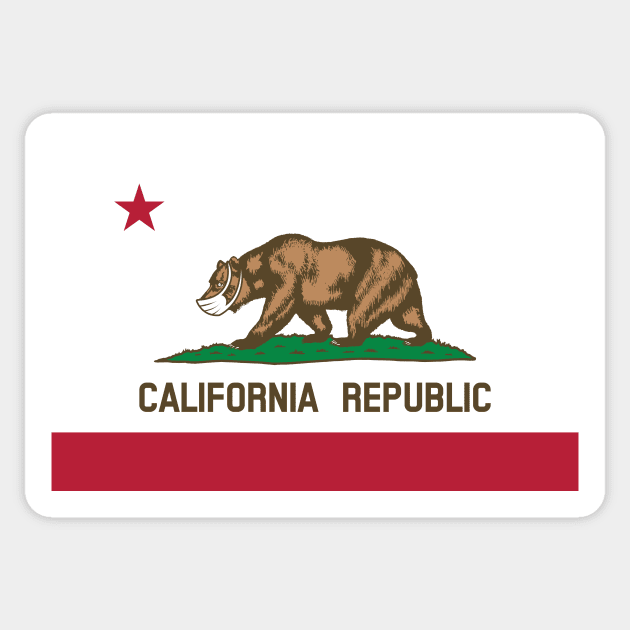 California State Flag Mask Sticker by stayfrostybro